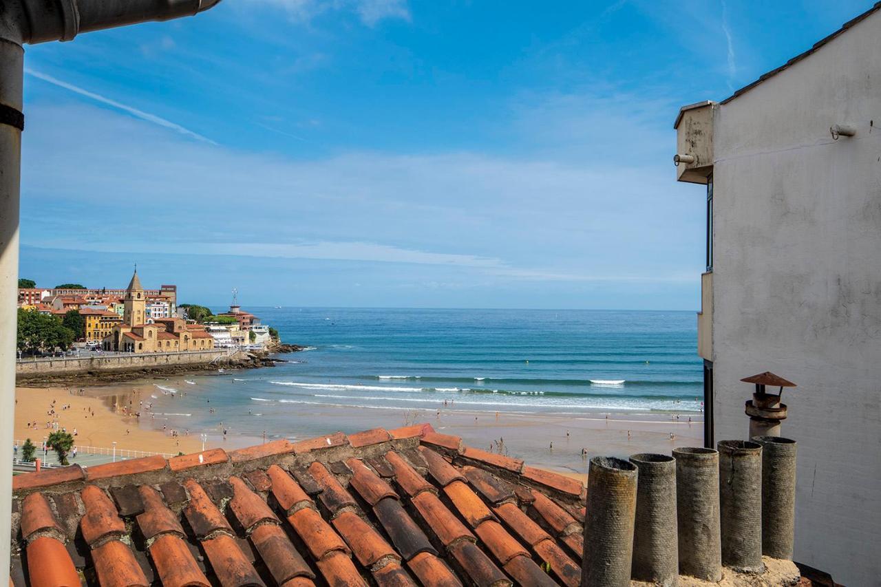 183A Apto En Pleno Centro Con Vistas Al Mar Apartment Gijon Luaran gambar
